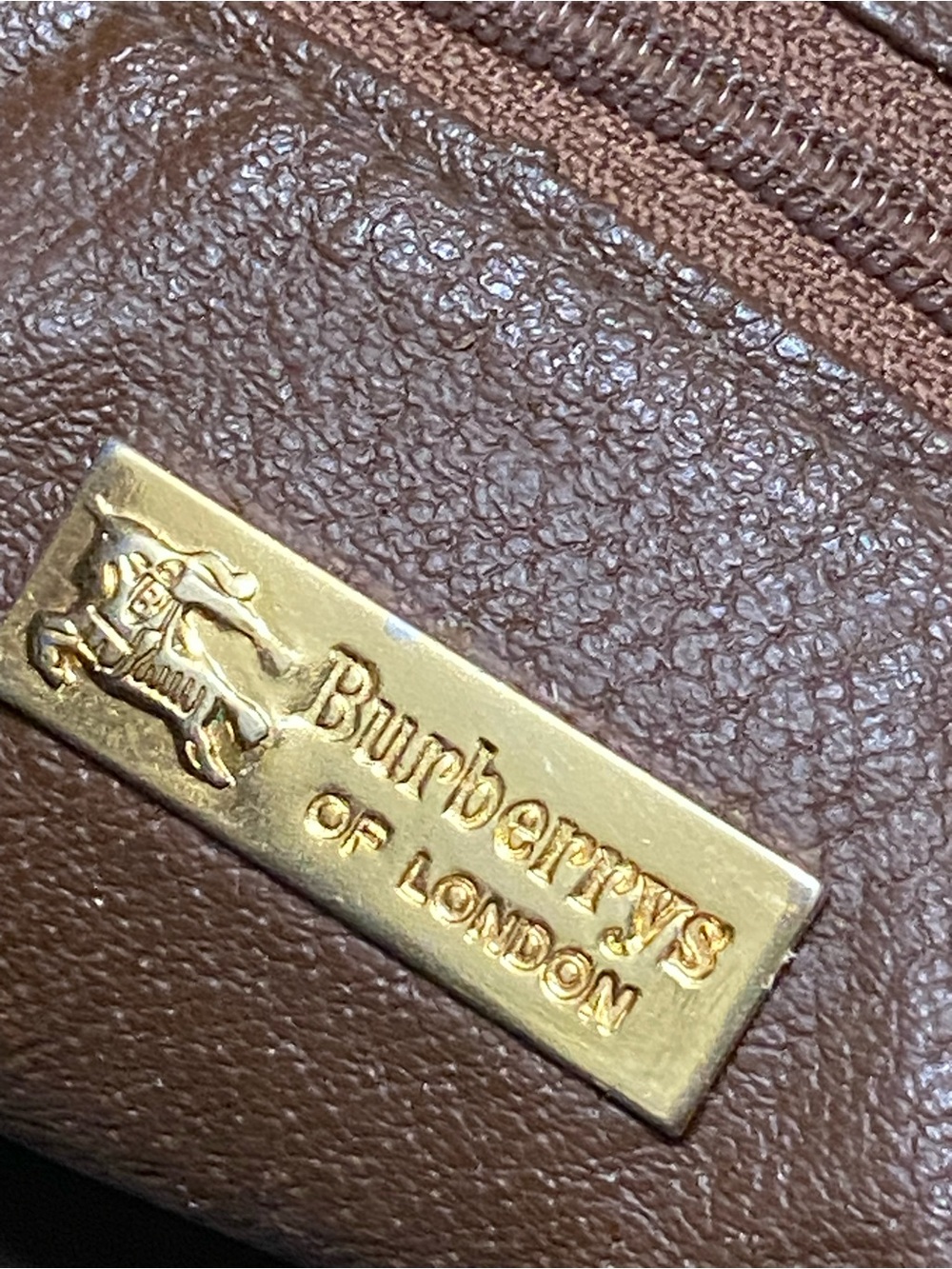 Vintage Burberry Sling Bag Drawstring Olive Haymarket Check Canvas Leather - Picture 15 of 16